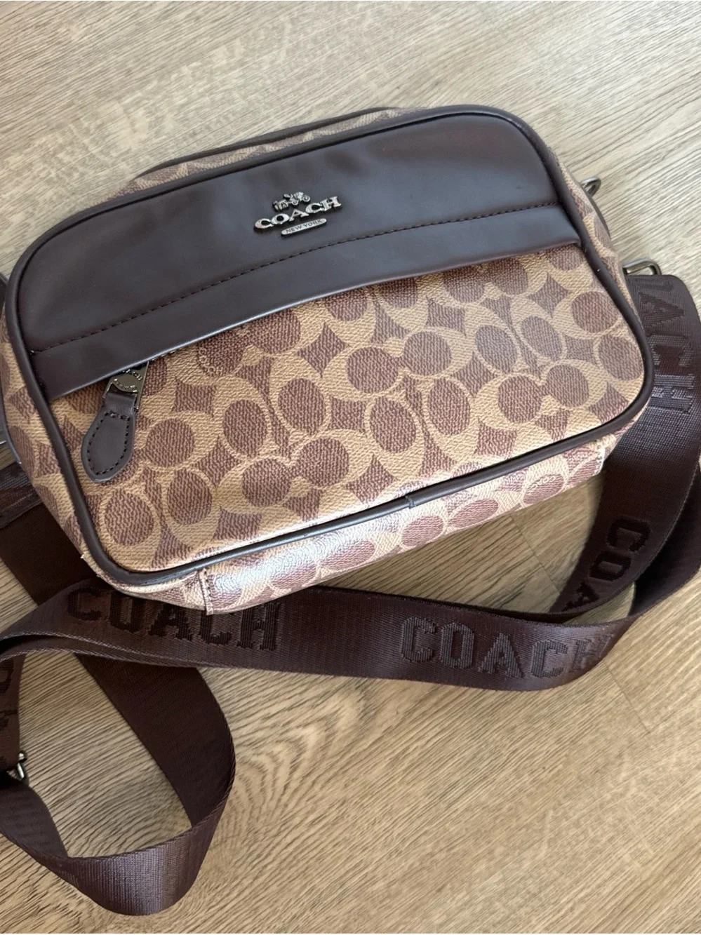 Coach Brown Signature Canvas Messenger Crossbody